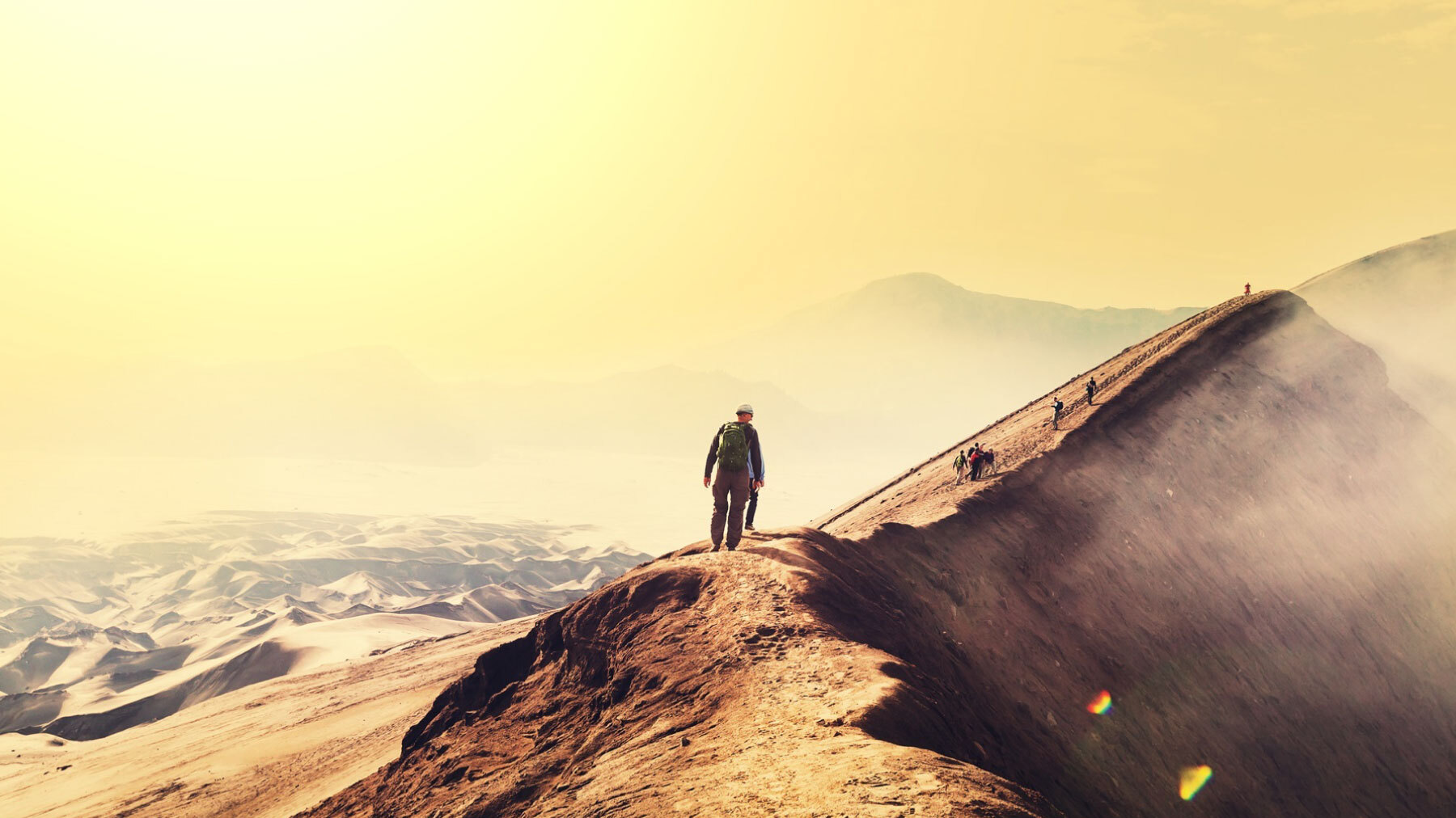 Person walking on dune