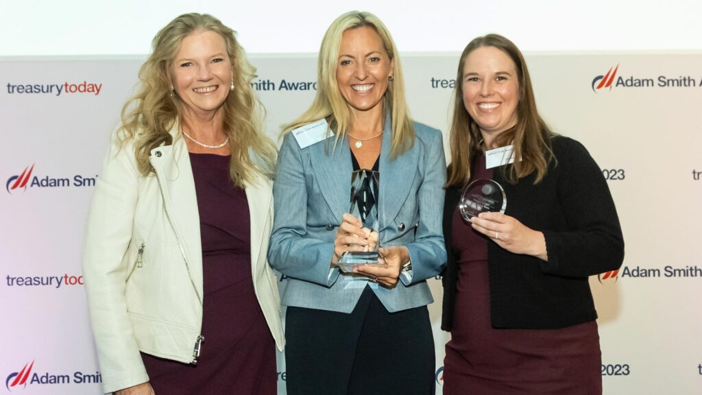 Photo of Lynda McGoey and Nicole Horman, GE and Tori Brown, PwC.