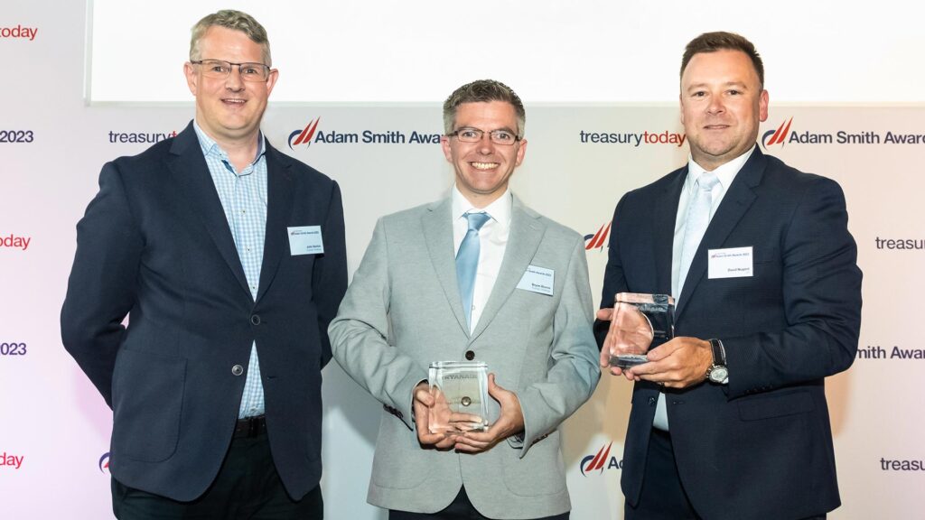 Photo of John Norton, Bryan Dunne, Ryanair Holdings and David Nugent, Citi.