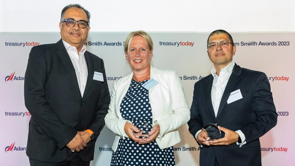 Photo of Parvaiz Dalal, Citi, Kathryn Derbyshire, Bacardi and Pawan Negi, Citi.