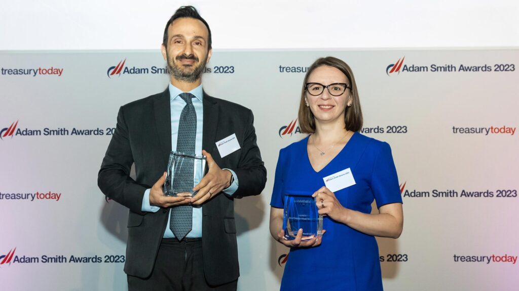 Photo of Antonio Migliaccio, J.P. Morgan and Adela Angelescu, LyondellBasell.