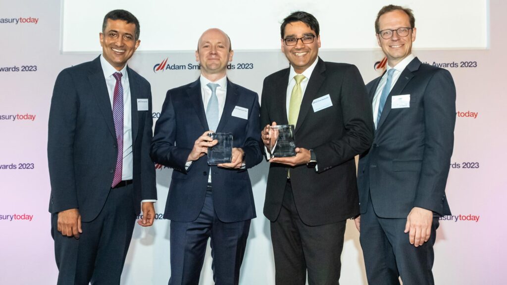 Photo of Niraj Mandpe, John O’Connor, J.P. Morgan, Aman Bhutani and Max Jessernigg, GE HealthCare Technologies Inc.