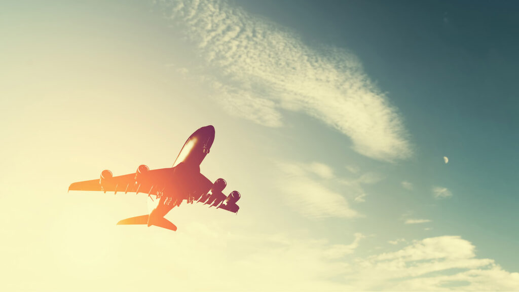 Aeroplane in the sky