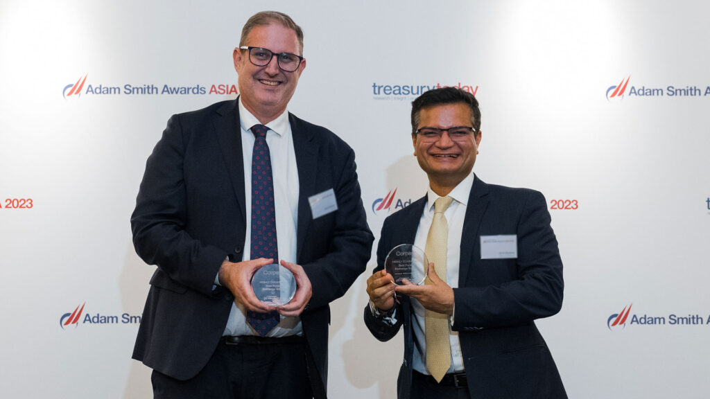 Photo of David Britten, Corpay and Amit Sharma, Bank of America.