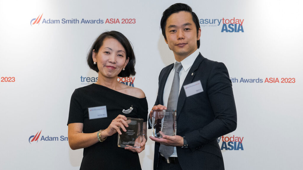 Photo of Koh Ser Mein, Lenovo and Nigel Lim, BNP Paribas.