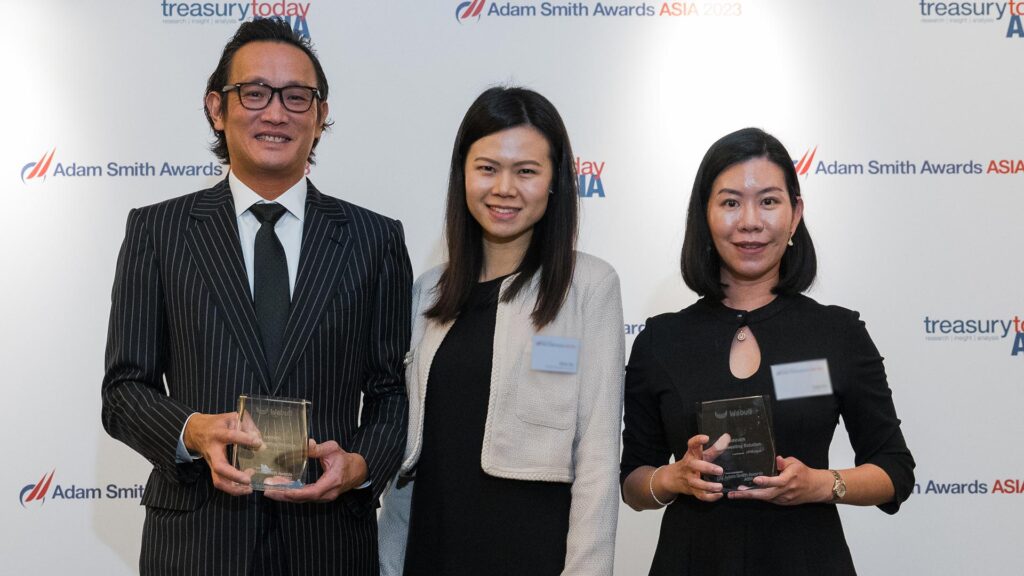 Photo of Bernard Teo and Huilin Tan, Webull Securities Pty Ltd and Kylla Fu, J.P. Morgan.
