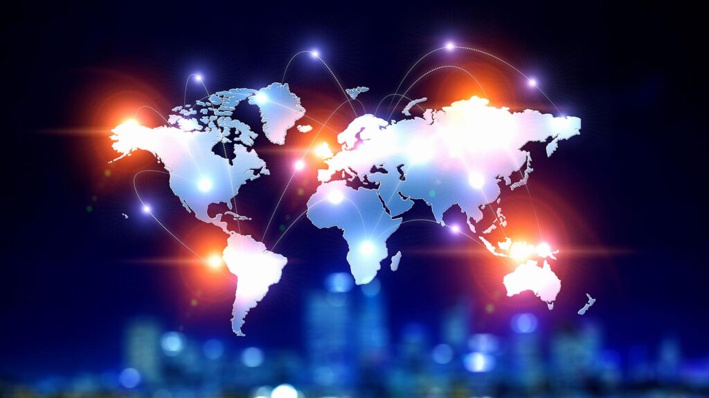 Global communication technology concept