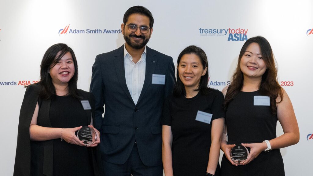 Photo of Jacqueline Lim, Citi, Amit Grover Deanna Yeo and Looi Si Hui, GE Healthcare.