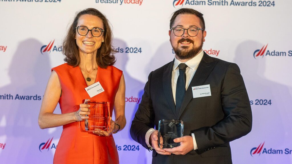 Photo of Nina Poyet, J.P. Morgan and Ian MacDougall, Domino’s.