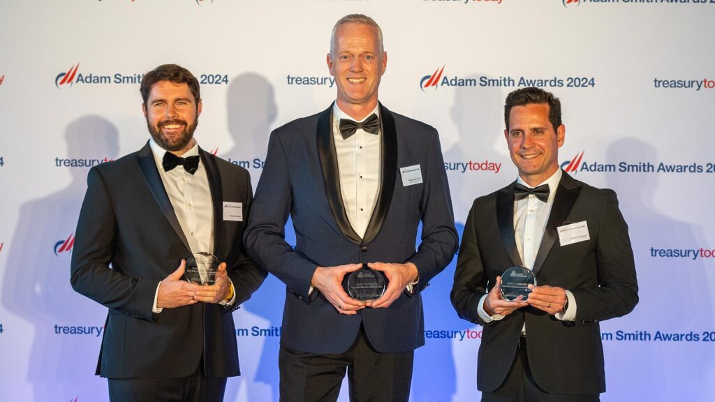 Photo of Thomas Thomson, Citi, Ramón Jaime Tolk, Avery Dennison Corporation and Daniel Chamoun, Kyriba.