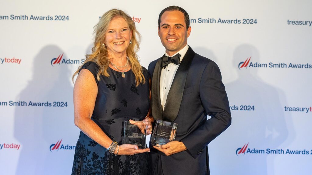 Photo of Lynda McGoey, GE Vernova and Adam Taplinger, PwC.