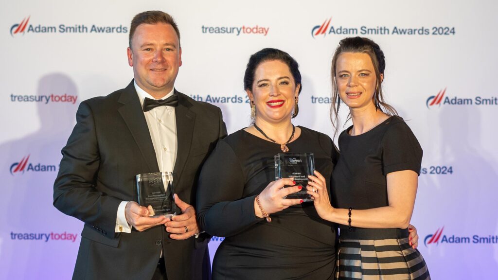 Photo of David Nugent, Citi and Julia Donegan and Andreea Tuscu, Newell Brands.