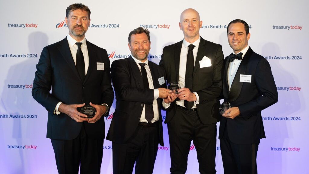 Photo of Stefan Danci, J.P. Morgan, Denis Maricq and Keith Lynch, Viatris and Adam Taplinger, PwC.