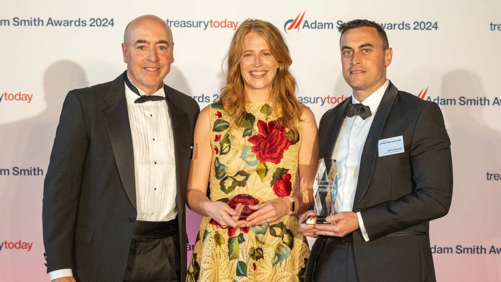 Photo of Richard Fitzgerald, Apollo Global Management, Maria Crist, Goldman Sachs and Nathan Boyarksy, Apollo Global Management.